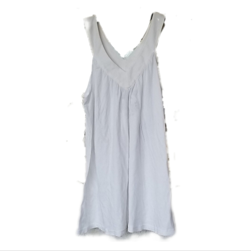 Da-Nang V-Neck White Sleeveless Cotton V-Neck Top Medium